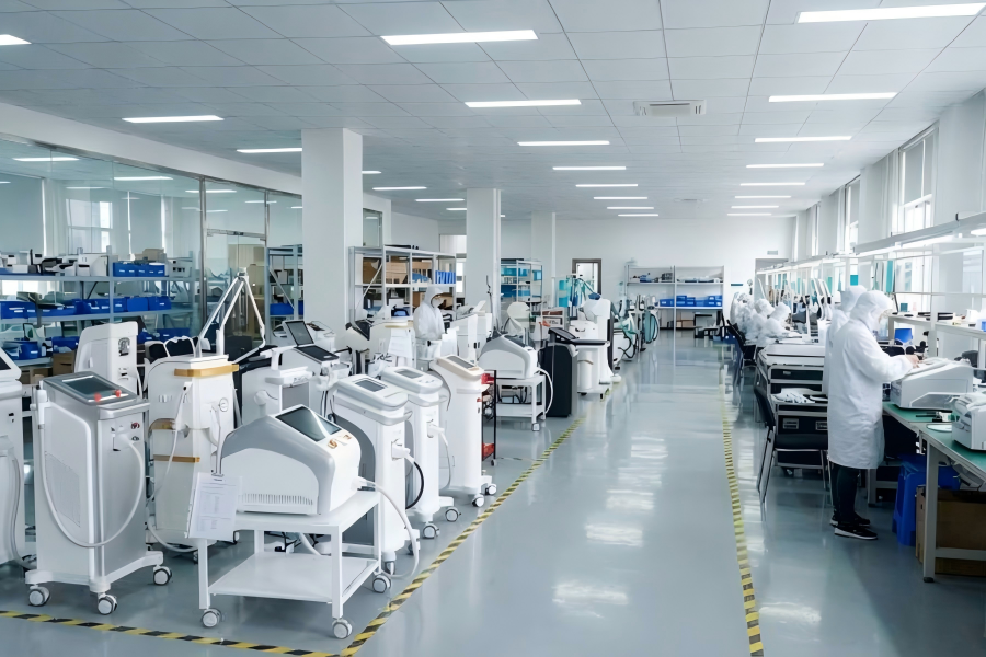Professional beauty equipment factory production line providing wholesale and OEM manufacturing services for global distributors.